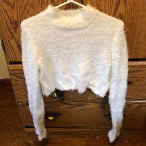 Cropped feather sweater